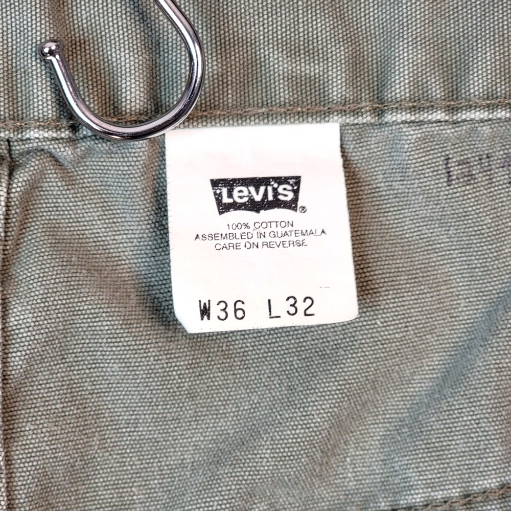 Levi's Extra Wide Leg Army Green Military Workwear Streetwear Vibes Pants 36x32 - Picture 10 of 16